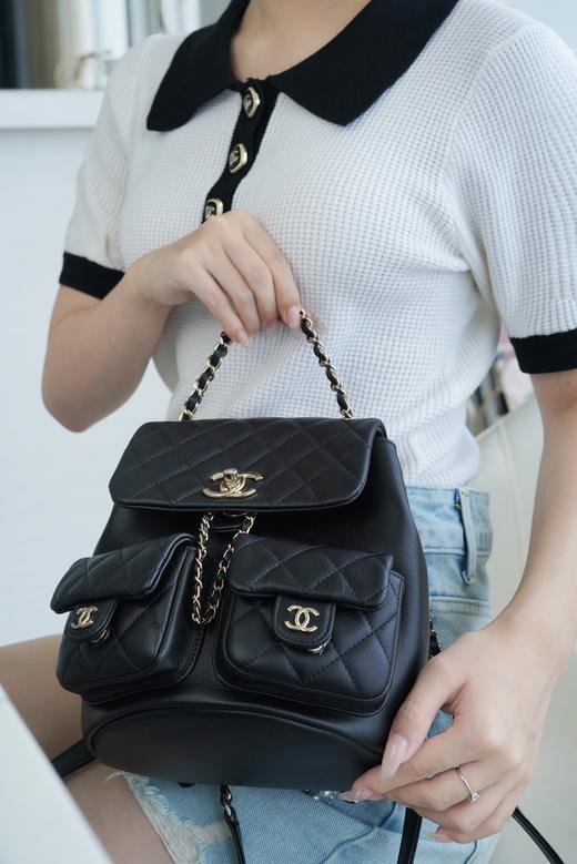 香奈儿- 23A新款  Duma双肩 光面牛皮  双尺寸 黑色（LZ*MM） 商品图5