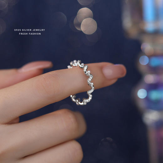 【簌雪】S925纯银波浪珍珠戒指【YXS-K2413】 商品图1