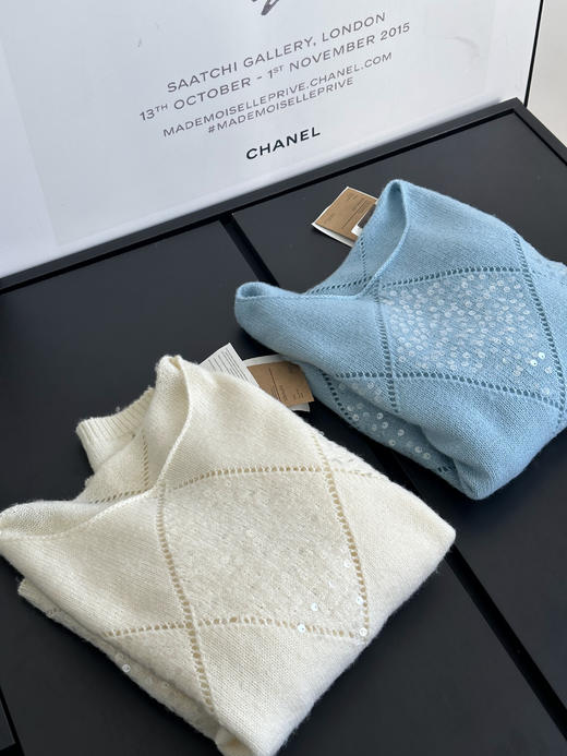 波光粼粼感镂空亮片浣熊羊毛衫 商品图5