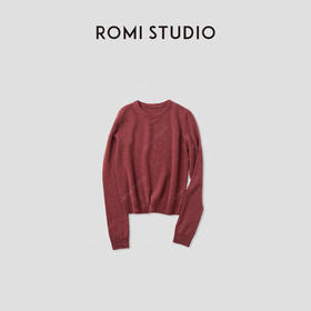 ROMI STUDIO“轻奢简约”康赛妮100%山羊绒套头圆领毛衫 RWCAST5986