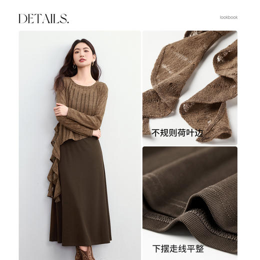 【内购】【免搭配套装】简约通勤圆领针织罩衫&内搭打底A字吊带连衣裙-W53ZB3500 商品图3