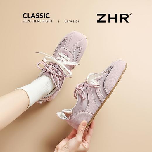 ZHR则则真皮多巴胺德训鞋女超软底春秋款平底鞋运动休闲鞋女平跟 商品图1