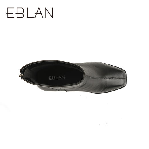 伊伴冬季简约线条感轮廓素面踝靴职场气质穿搭女靴B25551208 商品图2