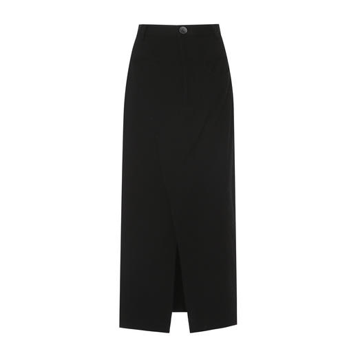 EITIE爱特爱挺括工装设计感不对称高腰黑色长款半裙2025秋季新款C2506816 商品图5