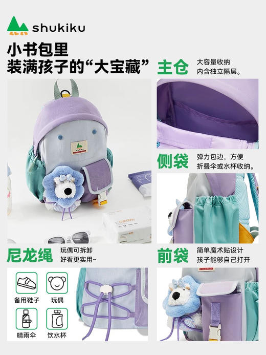 Shukiku趣走走 乐兜兜儿童公仔双肩包 男女宝宝幼儿园小学户外出游轻便双肩包 商品图2