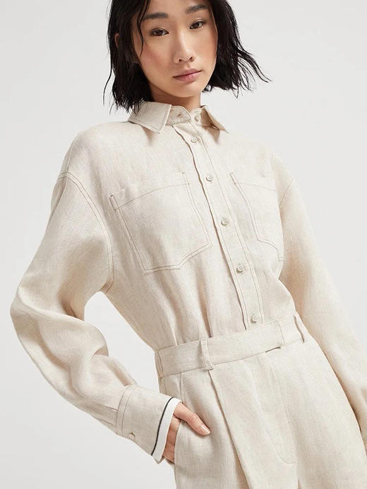 【高品质私服】【BC女士亚麻休闲长袖衬衫】既保留亚麻特有的透气性与随性褶皱 慵懒却不邋遢G1260-CC【无标出货 介意慎拍】 商品图7