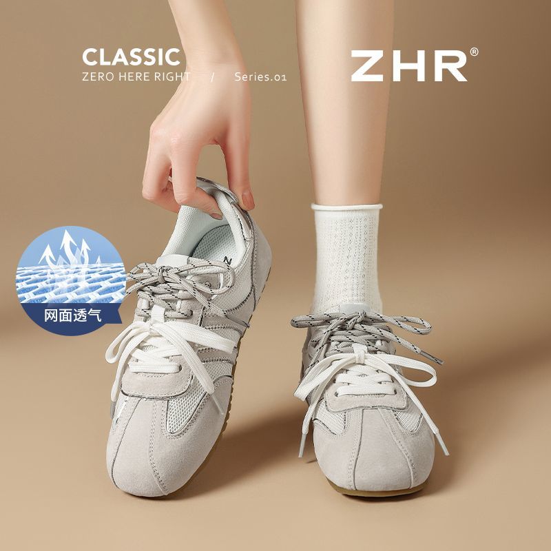 ZHR则则网面透气德训鞋女超软底夏季百搭运动鞋女复古阿甘鞋女款