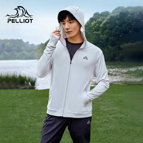 伯希和户外皮肤衣男士夏季轻薄凉感防晒服黑胶高弹透气钓鱼防晒衣