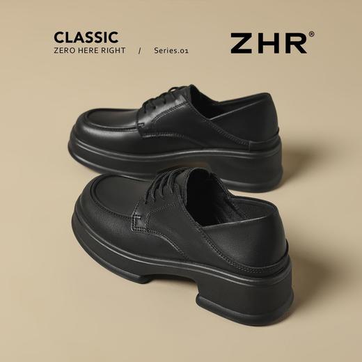 ZHR则则真皮厚底增高英伦单鞋2025秋季新款百搭舒适气质通勤皮鞋 商品图6