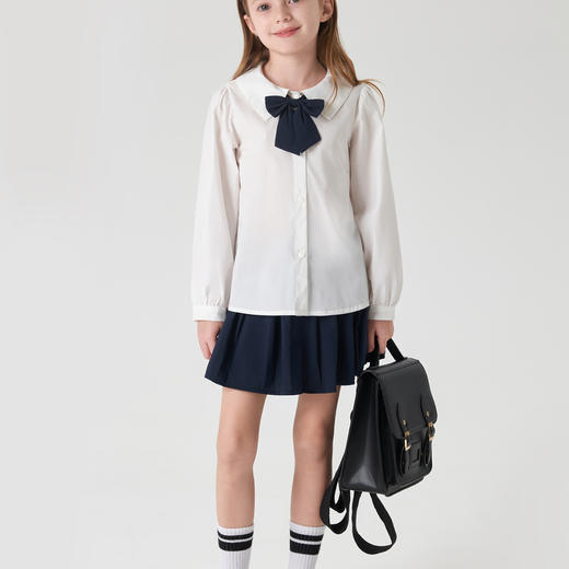 马克珍妮女童复古学院百褶半身裙2025年秋冬新款551923 商品图1