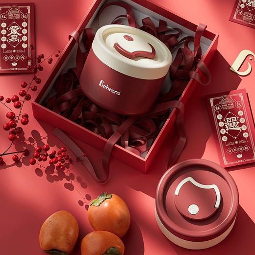 贝伦斯304不锈钢真空保温饭盒便当盒2支装620ML+420ML加送收纳袋 商品图2