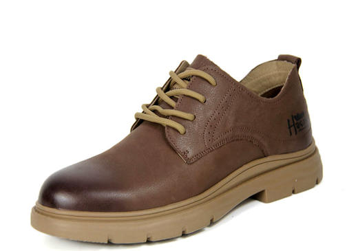 豪行秋新款正品真皮男鞋休闲舒适百搭低跟系带男单鞋13351155 商品图0