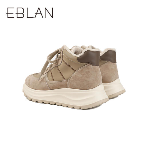 伊伴冬季美拉德色系复古“毛毛”鞋口德训鞋冬靴B25655829 商品图3