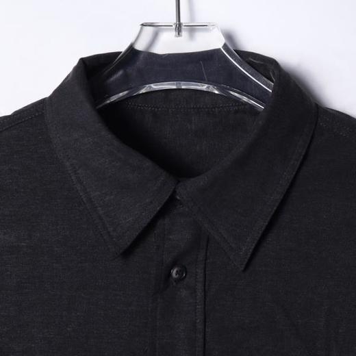 C002SDSA男士秋冬新款痞帅男装极简风纯色长袖翻领衬衫宽松百搭衬衣 商品图2