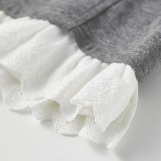 【内购】【卫衣套装】简约通勤拼接设计圆领短款卫衣&抽绳松紧腰直筒长裤-151Z80478 商品图4