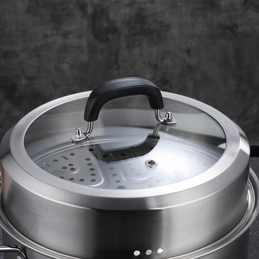 贝伦斯304不锈钢蒸锅蒸笼加厚复底通用 商品图1
