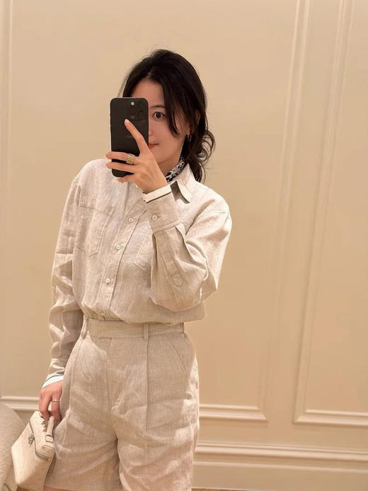【高品质私服】【BC女士亚麻休闲长袖衬衫】既保留亚麻特有的透气性与随性褶皱 慵懒却不邋遢G1260-CC【无标出货 介意慎拍】 商品图1