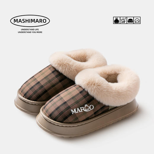 【YW】无忧购59元2双情侣棉拖鞋流氓兔秋冬厚底防滑保暖包跟棉鞋（截单后7天发货) 商品图7