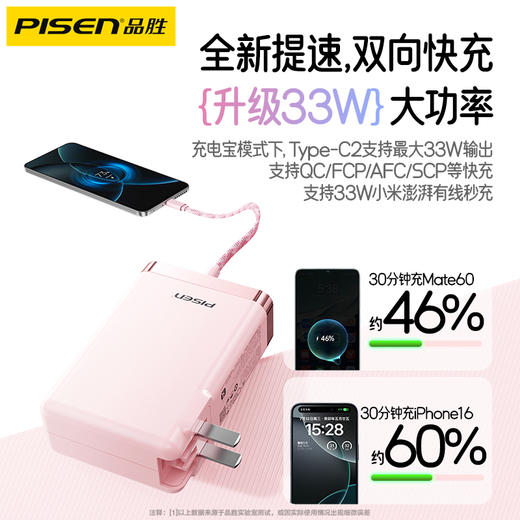 品胜 33W挂绳电霸10000毫安充电宝 支持苹果/华为/荣耀/小米等设备快充移动电源 商品图1