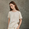 Famecoco范可儿短袖T恤刺绣女直筒正肩圆领内搭春秋款FAC6BB008 商品缩略图0