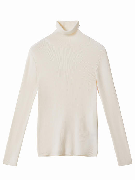 23区日系春季通勤修身纯羊毛高领套头针织毛衣内搭编织衫商场同款 商品图4