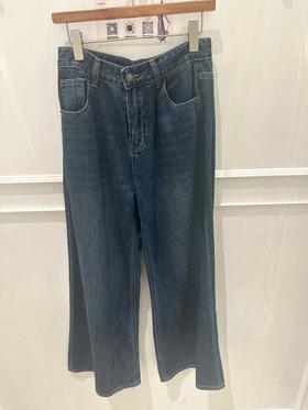 【门店同款】ENJOY秋季豹纹皮牌筒喇裤 164194032