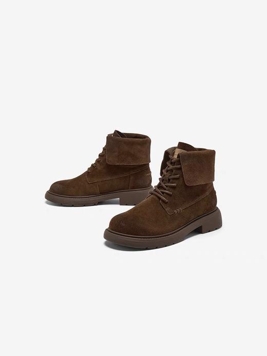 【云粉节】【拔佳】BF楼Bata英伦马丁靴女2025冬款牛剖皮粗跟绒面短靴AD742DD5      吊牌价1259 活动价799 商品图4