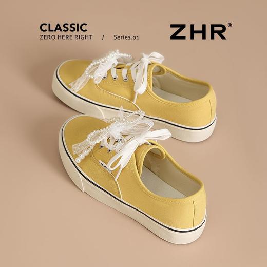 ZHR活力黄芭蕾超轻板鞋女2025秋季珍珠网纱帆布鞋超软运动休闲鞋 商品图4