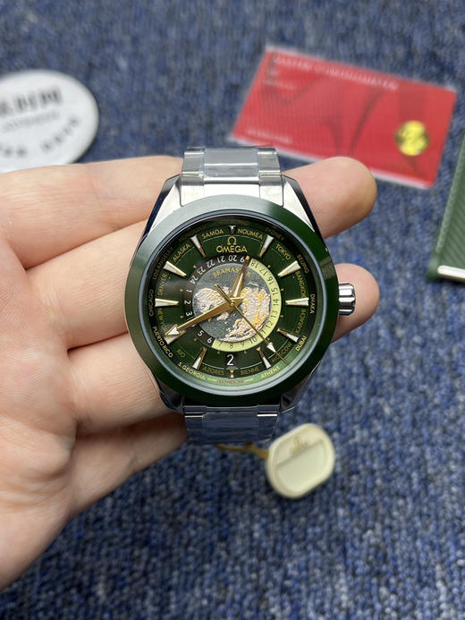 新款 OMEGA 欧米茄 海马150米系列世界时 墨绿海马 男士机械腕表 商品图1