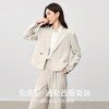 【内购】【西服套装】免搭配通勤戗驳领垫肩短款西装外套&松紧腰阔腿长裤-153ZE1874 商品缩略图1