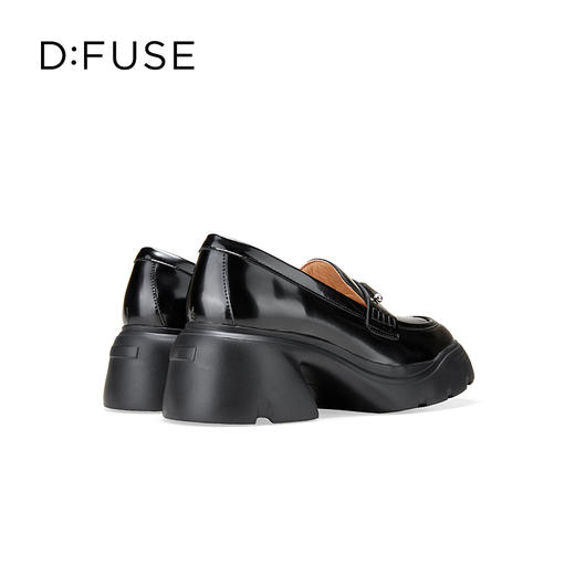 Dfuse迪芙斯2025秋季新款竹节扣乐福鞋增高厚底小皮鞋简约通勤鞋DFD3112047 商品图13