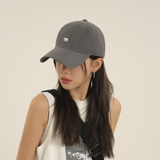 大帽檐鸭舌帽百搭北极熊刺绣棒球帽宽檐显脸小帽子中性鸭舌帽男女 商品图4