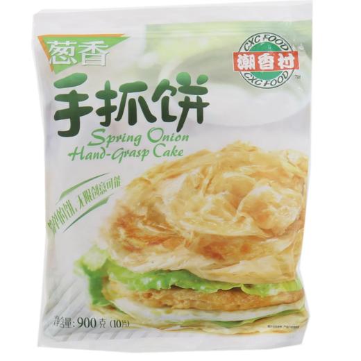 【超市】潮香村葱香手抓饼900g 商品图0