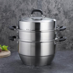 贝伦斯304不锈钢蒸锅蒸笼加厚复底通用