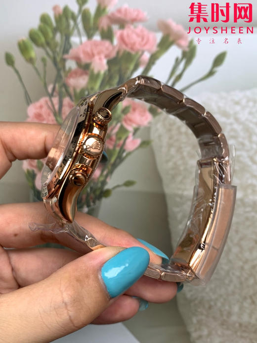 劳力士宇宙计型 BT迪通拿 全玫金钢带 黑盘钻面 男士腕表 丹东4131机 商品图4