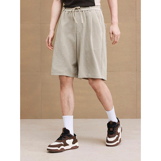 【凉感】GXG男装 老花满印休闲短裤通勤五分裤男裤 2025夏季新品 商品图2