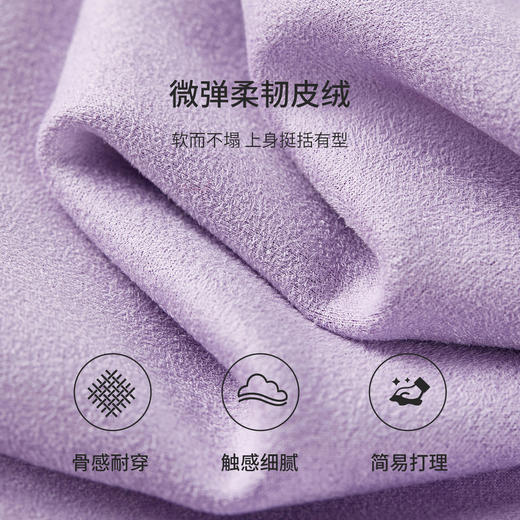 【内购】【专机刺绣】简约通勤翻领单排扣灯笼袖短款皮绒外套-153WB2129 商品图4