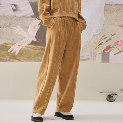 谜底阔腿裤长裤2025年冬季新品波点松紧腰宽松休闲裤女254MK1715 商品图1