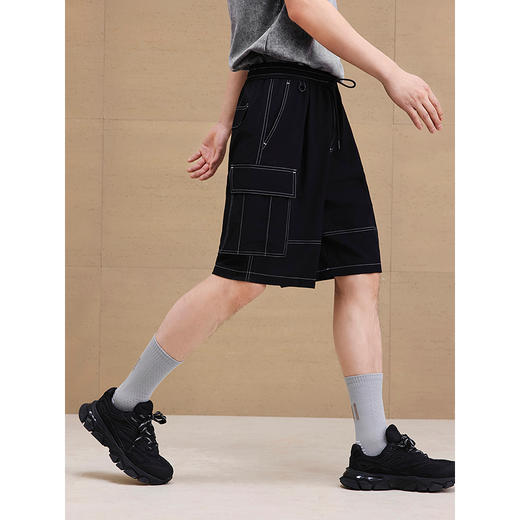 GXG男装 弹力休闲短裤明线设计口袋工装裤通勤男裤 2025夏季新品 商品图3