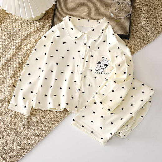 【轻盈舒适❗儿童家居服套装】一款搞定，德绒舒适面料，亲肤柔和， 线迹平滑有序，走线工整，新款男童女童德绒开衫款2025长袖长裤睡衣套装童装QQ 商品图3