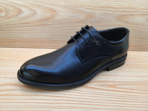 豪行男单鞋12374509牛皮系带平底商务皮鞋通勤百搭正装 商品图1