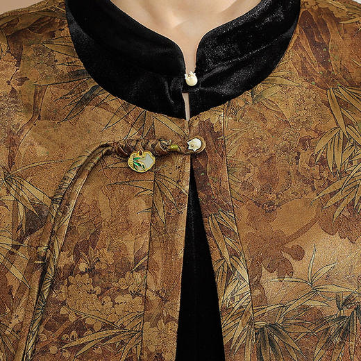 QYM CS25C60-Y三件套马甲套装妈妈装中式金丝绒中式套装 商品图3