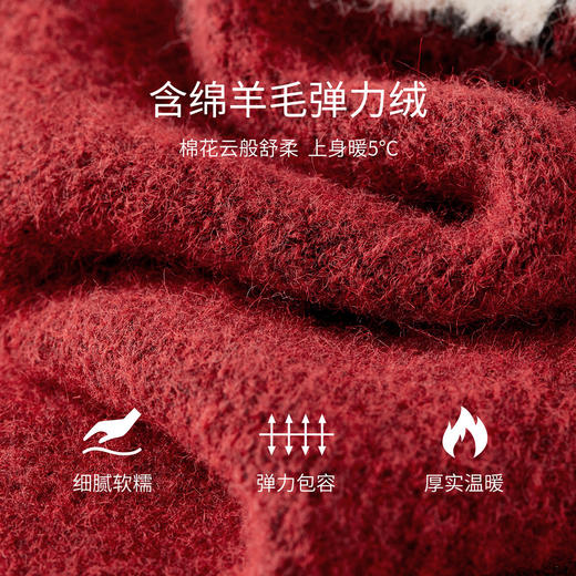 【内购】【爱心笑脸图案】通勤聚会圆领落肩宽松显瘦厚含绵羊毛保暖毛衣-W54EE3515 商品图4