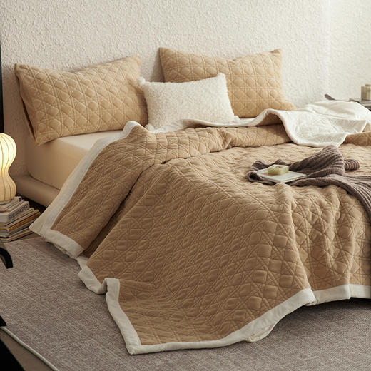 老米优品🎈【牛奶绒午睡毯】双面加厚520g, 秋冬牛奶绒毛毯   午睡毯子~~加厚纯色休闲沙发盖毯 商品图4