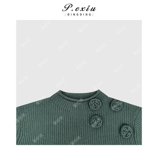 04-2潘依绣丁丁宠粉
丝光羊毛设计感重工立体花卉长袖针织衫 L2685 商品图2