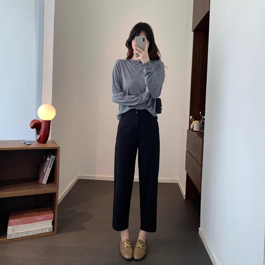 品质通勤系列！2025高腰宽松藏肉垂感显瘦休闲直筒烟管裤西裤秋！ 商品图2