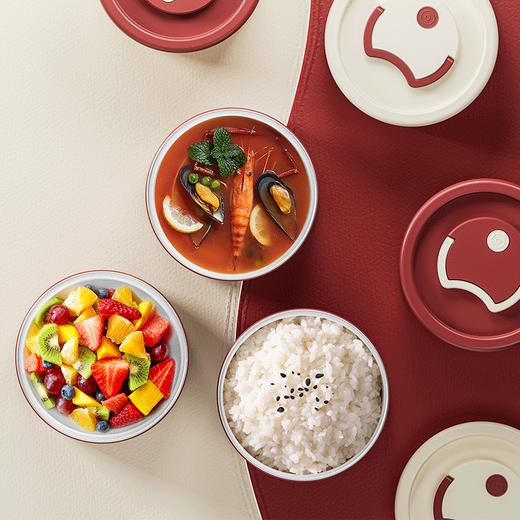 贝伦斯304不锈钢真空保温饭盒便当盒2支装620ML+420ML加送收纳袋 商品图1