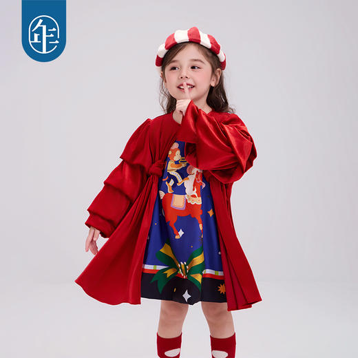 年衣童装连衣裙25秋冬新款儿童公主裙重工A字裙戏境巡游连衣裙 商品图2