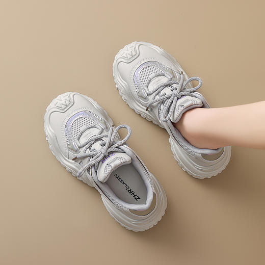 ZHR厚底增高运动凉鞋女2025新款网面透气户外老爹鞋溯溪登山鞋 商品图4