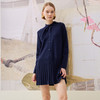 谜底针织连衣裙长袖2025年冬季新品学院风修身百褶裙女254MZ1874 商品缩略图0